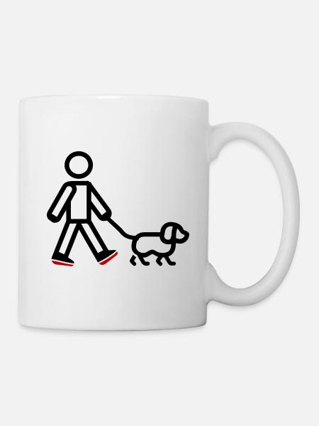 Gassi Gehen Hund - Tasse - Weiß