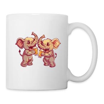 Mammut Comic Bier Lustig Saufen - Tasse - Weiß - Rechts