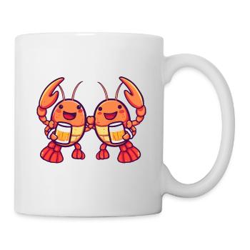 Hummer Krebs Bier Lustig Party - Tasse - Weiß - Rechts