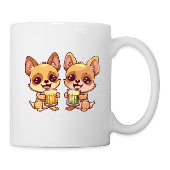 Chihuahua Hunde Bier Party Trinken - Tasse - Weiß - Rechts