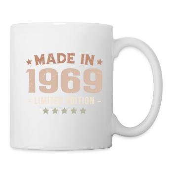 Hergestellt im Jahr 1969 Jahrgang 1969 Jubiläumsgeschenk - Tasse - Weiß - Rechts