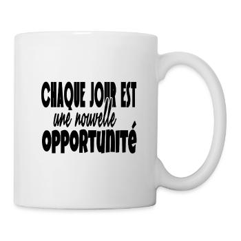 Phrase motivation et bien être. Citation positive - Mug blanc - blanc - Droite