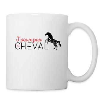 j'peux pas j'ai cheval - Mug blanc - blanc - Droite