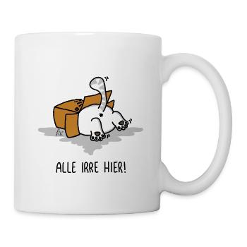 Alle irre hier! – Katze im Fluchtmodus - Overload - Tasse - Weiß - Rechts