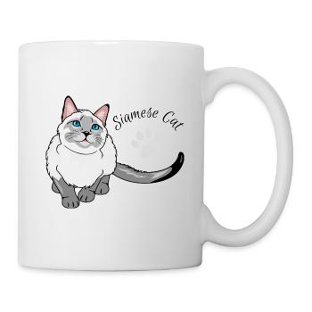 Neugierige Siamkatze - Tasse - Weiß - Rechts