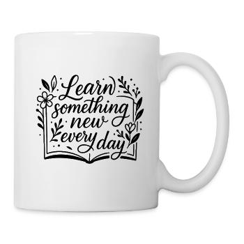 Motivational Learning Quote with Floral Frame - Mug - white - Right