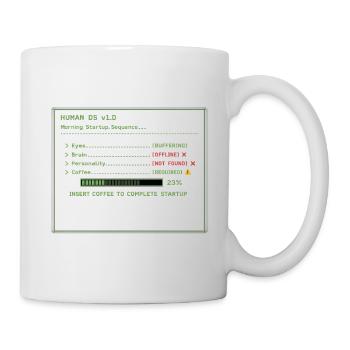Human OS Morning Startup - Funny Coffee Programmer - Mug - white - Right