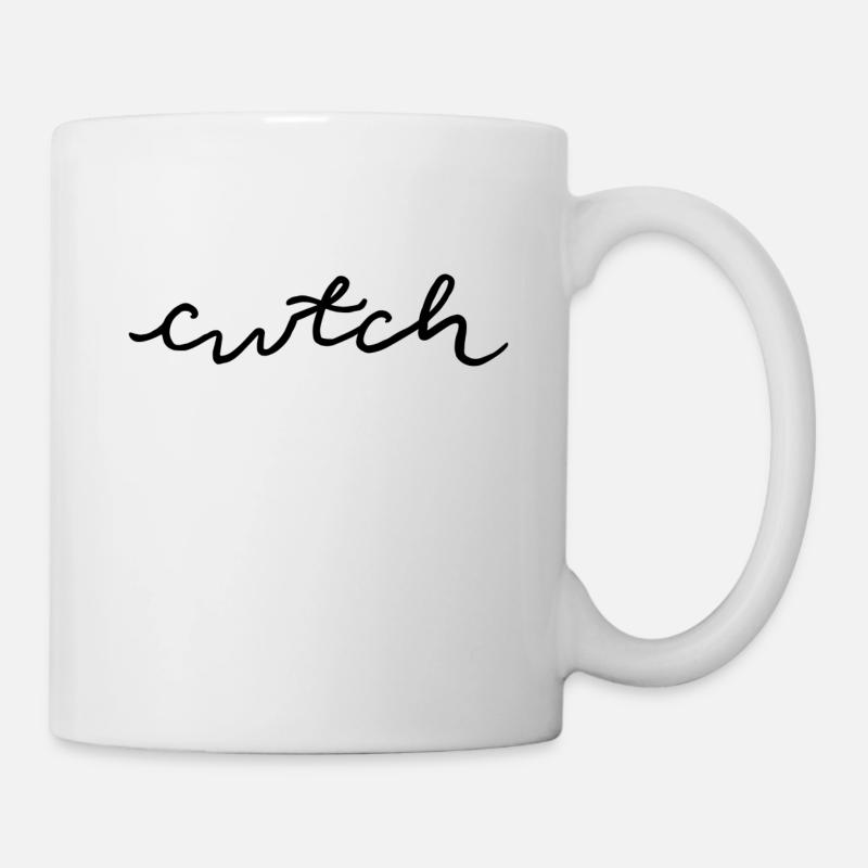 cwtch, Kuscheln in Walisisch - Tasse - Weiß