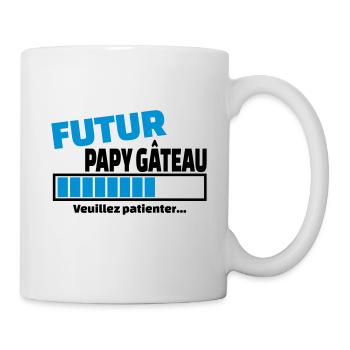 futur papy gâteau - Mug blanc - blanc - Droite