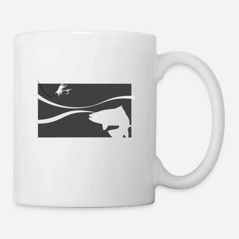 Modell 72 - Forelle im Strom - Tasse - Weiß