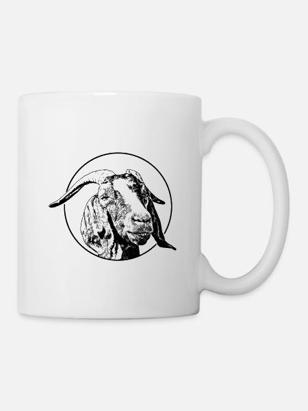 Portrait de chèvre de chèvre - Mug blanc - blanc
