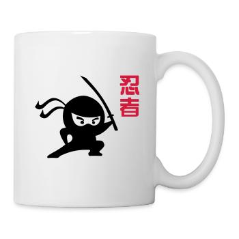 Ninja samurai japanese cartoon - Mug - white - Right