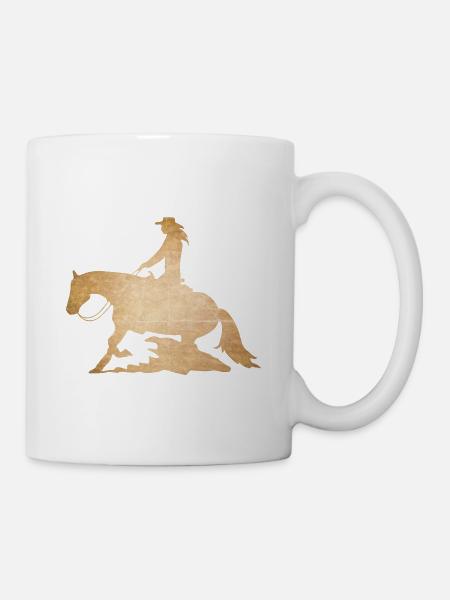 Cadeau d'équitation cheval d'équitation western - Mug blanc - blanc