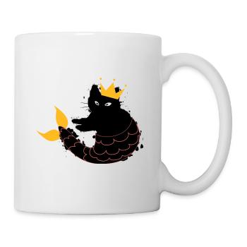 Meerjungfrau Katze Meerkatze Kitten Geschenk - Tasse - Weiß - Rechts