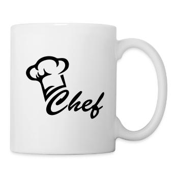 Chapeau de chef, cadeau, anniversaire, cuisine - Mug blanc - blanc - Droite