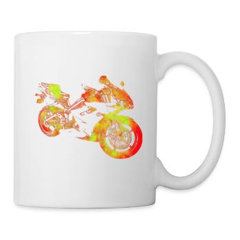 Silhouette de moto - Mug blanc - blanc - Droite