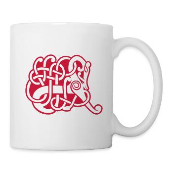 Wikinger Ornament Pferd - Tasse - Weiß - Rechts