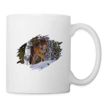 Wolf - Tasse - Weiß - Rechts