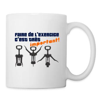 Faire de l'exercice c'est très important - Mug blanc - blanc - Droite
