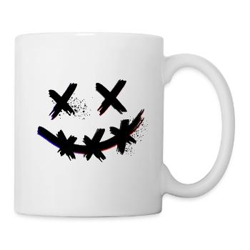 X stummes crazy Smile - Tasse - Weiß - Rechts