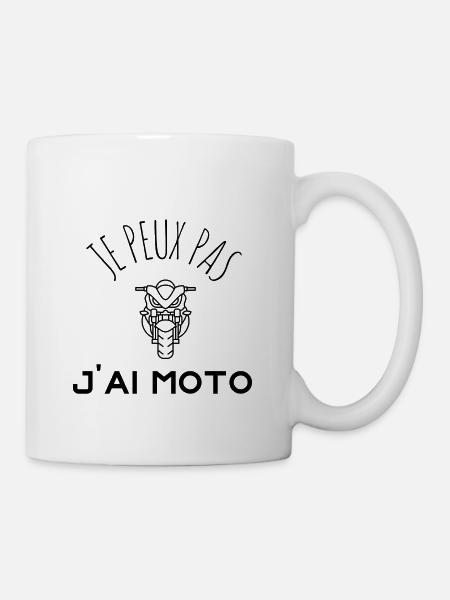 JE PEUX PAS JAI MOTO idée cadeau et tshirt - Mug blanc - blanc