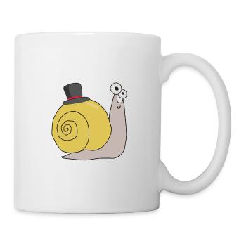Schnecke mit Hut lustige Tiere für Kinder - Mug blanc - blanc - Droite