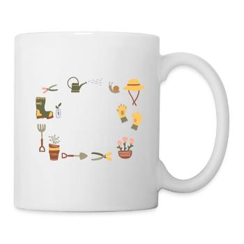 Ich brauche keinen Urlaub, ich muss in den Garten - Tasse - Weiß - Rechts