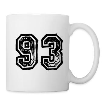 93 Nombre de maillot - Mug blanc - blanc - Droite
