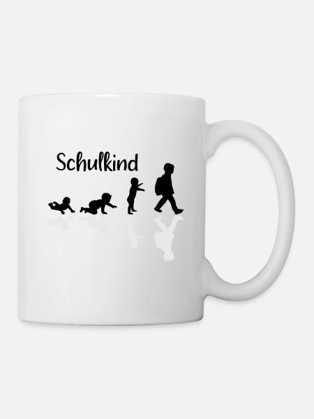 Schulkind Evolution Erstklässler Schule - Tasse - Weiß