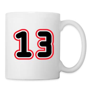 13 Numéro de numéro - Mug blanc - blanc - Droite
