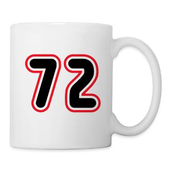 72 Zahl nummer - Tasse - Weiß - Rechts