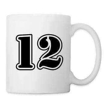 12 Zahl symbol - Tasse - Weiß - Rechts