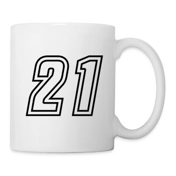 21 Numéro de numéro - Mug blanc - blanc - Droite