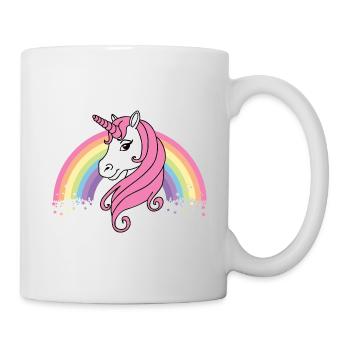 Einhorn mit Regenbogen - Fabelwesen Kind Baby süß - Tasse - Weiß - Rechts
