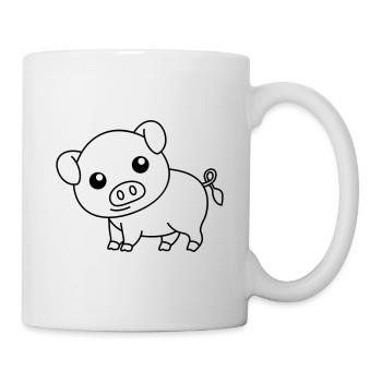 Cochon Comic Animal - Mug blanc - blanc - Droite