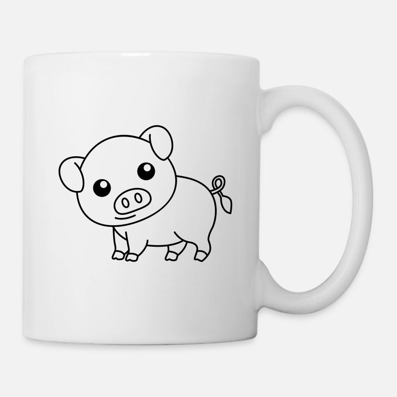 Cochon Comic Animal - Mug blanc - blanc