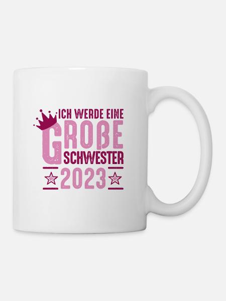 Große Schwester 2023 - Schwangerschaft Baby Geburt - Tasse - Weiß