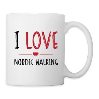 J’adore la marche nordique - Mug blanc - blanc - Droite