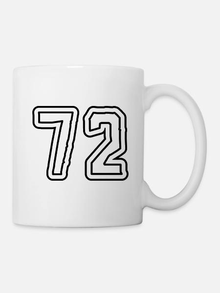 72 Zahl Symbol - Tasse - Weiß