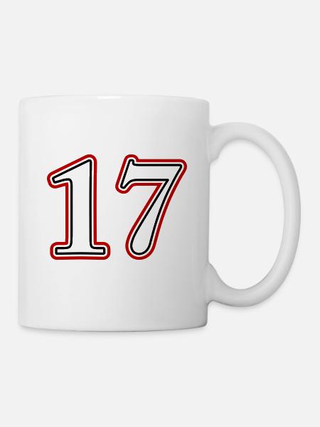 17 Numéro de numéro - Mug blanc - blanc