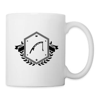 Armoiries de pêche à la canne à pêche - Mug blanc - blanc - Droite