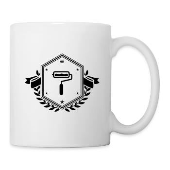 Painter silhouette coat of arms - Mug - white - Right