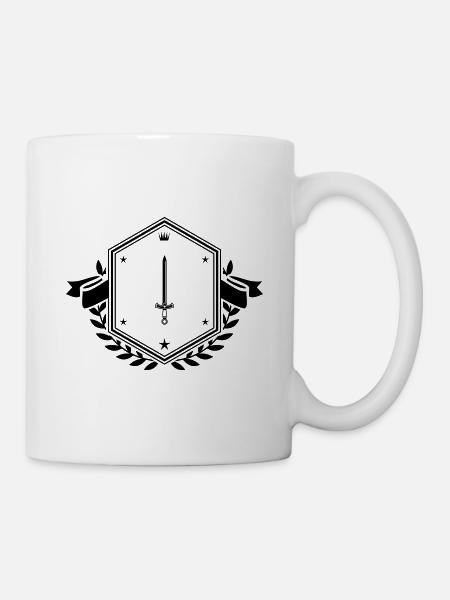 Schwert Icon wappen - Tasse - Weiß