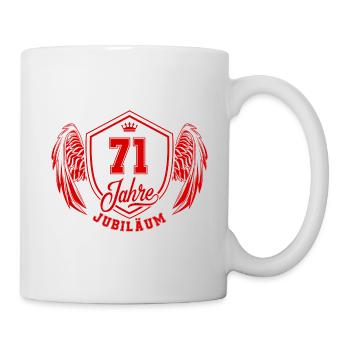 71 Zahl Wappen - Tasse - Weiß - Rechts