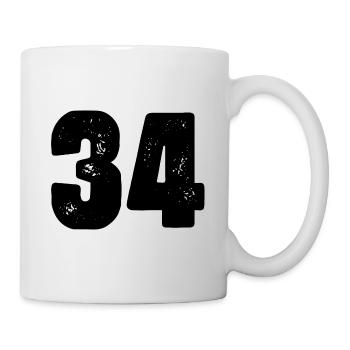 Maillot à 34 numéros - Mug blanc - blanc - Droite