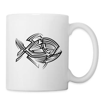 Piranha Tribal Tattoo - Tasse - Weiß - Rechts
