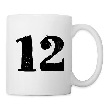 12 Zahl Trikot - Tasse - Weiß - Rechts