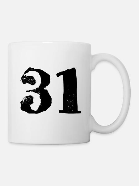 31 Zahl Trikot - Tasse - Weiß