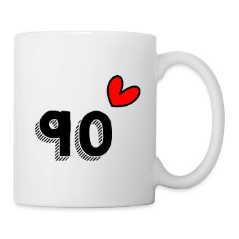 90 JAHRE. 90-jähriges JUBILÄUM. JUBILÄUM 90 JAHRE. 90 - Tasse - Weiß - Rechts