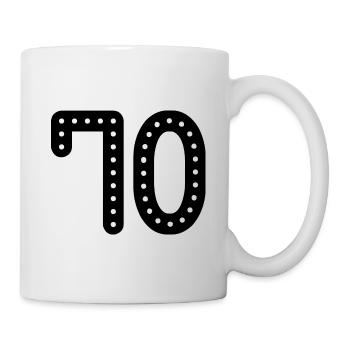 70 JAHRE. 70-jähriges JUBILÄUM. JUBILÄUM 70 JAHRE. 70 - Tasse - Weiß - Rechts